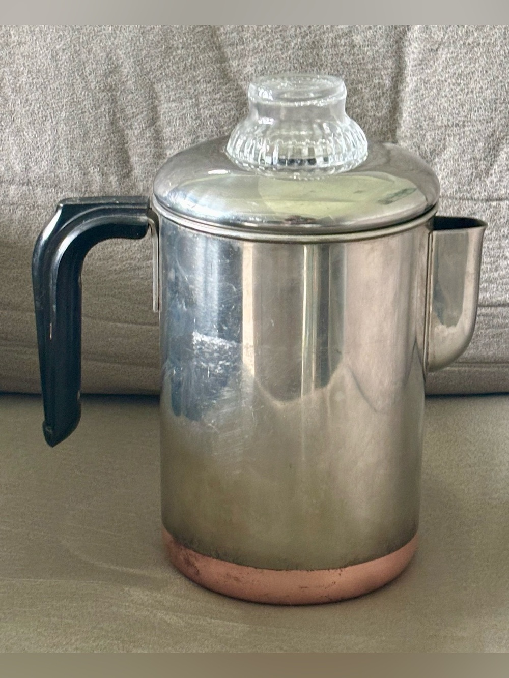 Revere Ware Copper Bottom Percolator 6 Cup Pre 1968 Double Ring Coffee Pot